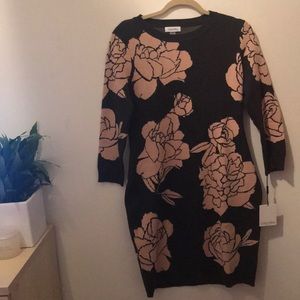 Calvin Klein Floral Sweater Dress